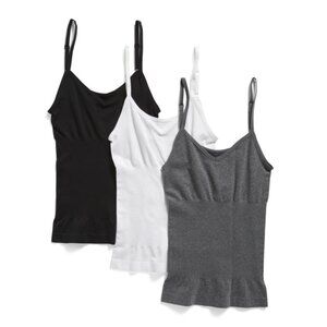 SKINNYGIRL Medium Heather Grey 3pk Seamless Shaping Reversible Camisoles